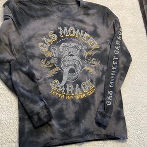 Gas Monkey Garage Long sleeve bleach dye T-shirt